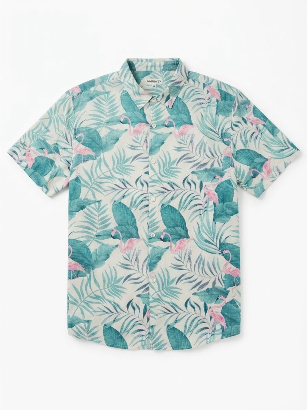 The Endless Summer Tropical Flamingo Print Rayon Hawaiian Aloha Shirt XXL 2XL